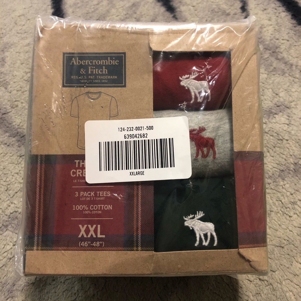 Abercrombie & Fitch 3 Pk Cotton Crew Tees